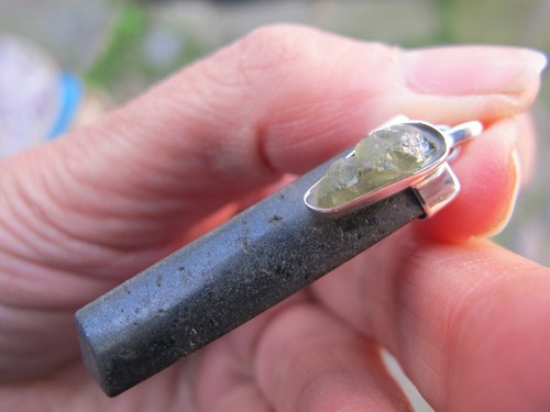 Moldavite tourmaline crystal - moldavite,