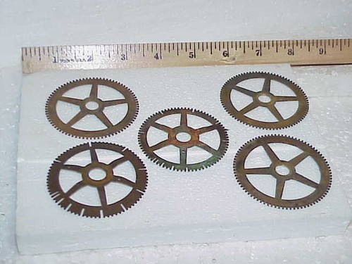Used brass clock gears - clock,