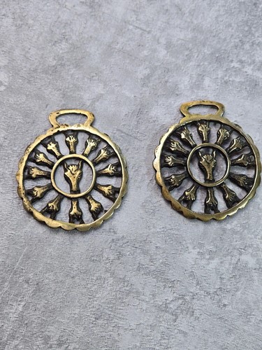 Vintage pair solid brass horse - solid,