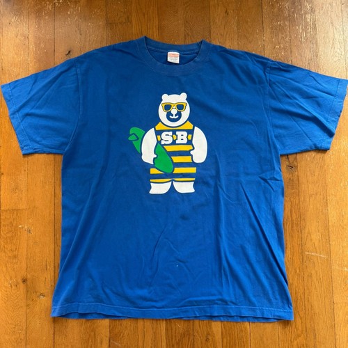 Vintage surf bear blue shirt - t,