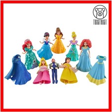 Disney Princess Magiclip Doll Set Bundle 5x Dolls 7x Dresses Playset Girls