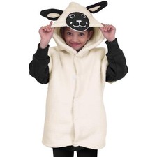 Kids Girls Boys Xmas Nativity Sheep Costume Hooded Soft Plush Fancy Dress 3-8 Yr