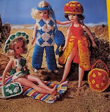 Crochet Knitting Pattern COPY Vintage Dolls clothes outfit for Barbie Sindy