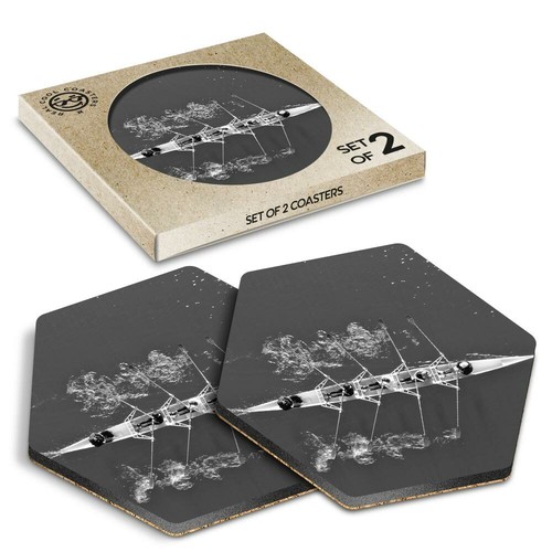Hexagon coasters bw - bw,