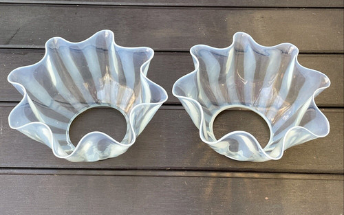 Pair antique vtg opalescent - vtg,