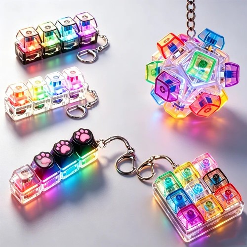 Led fidget keychain sensory - keychain,