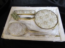 Vintage Rondis Vanity Dressing Table Brush and Mirror Set with Decorative Box
