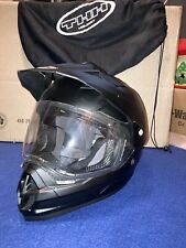 Full face Moto-X / BMX helmet with Visor - Matt Black