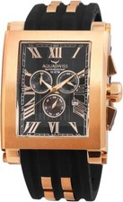 Aquaswiss 64XG009 Rose Gold Tone Chronograph Tanc Men's Black Dial Watch