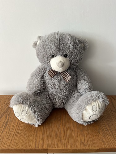 Grey teddy bear - , plush