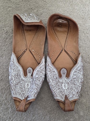 Mens silver indian khussa - silver,