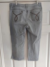 Ladies heavy denim three quarter shorts/jeans - Grey - by Moda size 14