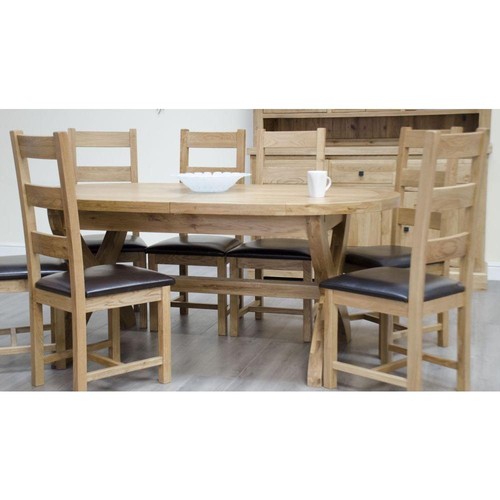 Solid oak oval cross leg - oval,