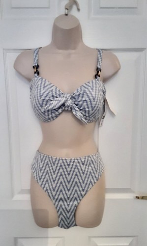 Blue gingham bikini - blue,