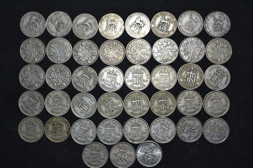 Silver sixpence george coin - silver,