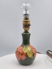 Moorcroft table lamp hibiscus design 19cm to top of fitting, working condition