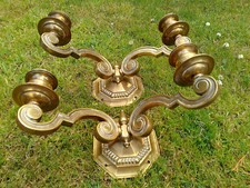 A Superb Pair of Vintage Solid Brass Wall Sconces Candelabra.