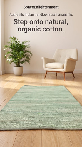 Cotton rug aqua colour - -, small