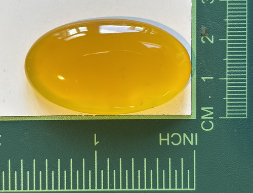 Yellow agate cabochon oval - yellow,