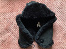 UGG Australia black Shearling Sheepskin cosy hat, one size