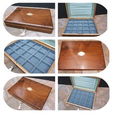 WONDERFUL 19C VICTORIAN SOLID WALNUT ANTIQUE JEWELLERY BOX - FAB INTERIOR