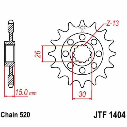 Pinion z16 520 - 726.00.04, for