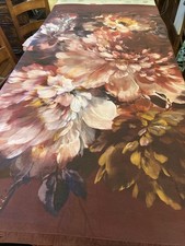 M&S Single Duvet Cover Set Burgundy Floral 100% Cotton with Fitted Sheet Extra