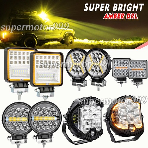 Pair amber drl - drl, flood