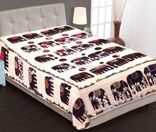 Beige Bed Runner Kantha Quilt