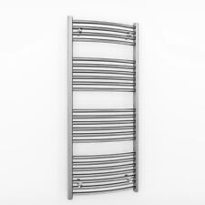 Chrome Towel Radiator 550x1200mm Curved Electric/Central Heat. Bathroom Rail DR4