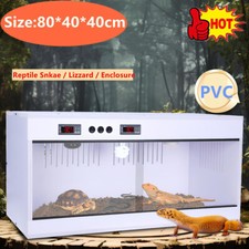 PVC Large Reptile Enclosure Snake/Lizzard/Frog/Gecko 80x40x40cm w/ Thermostat 
