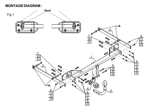 Swan neck tow bar - tow,