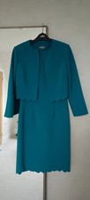 Jaeger Teal Scallop Dress And