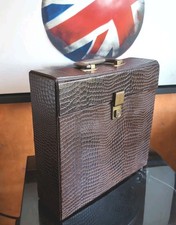 Vintage Brown Faux Crocodile Snake Skin Record Storage Case Box 12" Records P117