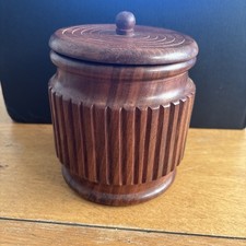 Vintage Wooden Tobacco Jar.