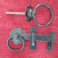 Garden Gate Metal Drop Ring handles Latch Catch Assembly
