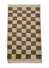 Rug Handmade Kazak, Traditional Oriental Area Afghan Carpet, Hand-Knotted, Wool 