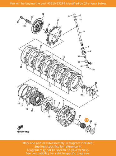 Yamaha bearing 93310 232r9 - yamaha, 93310-232r9