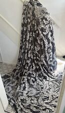 Single Grey Jacquard Velvet