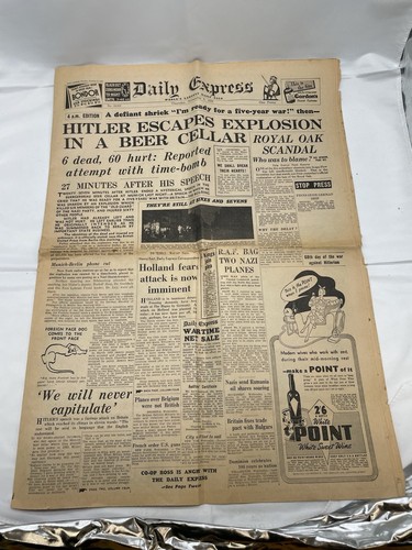 Rare ww2 british daily express - ww2,