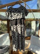 Grey Dress With Black Dots XL Bettie Page Vintage Retro Style USA 1950s