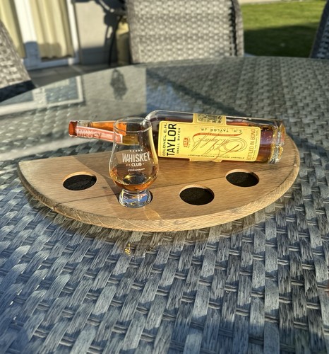 Whiskey barrel top flight tray - barrel,