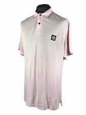 Stone Island Polo Mens Pink Cotton Collared Pullover Short Sleeve T Shirt Top XL
