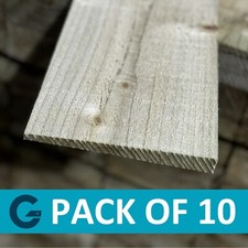 125mm wide Feather Edge Fence Cladding Board Green Pressure Treated - Pack of 10