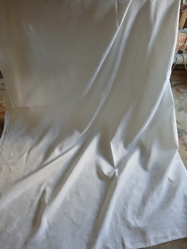 Vintage white cotton damask - white,