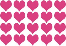 20 Hearts Vinyl Wall Art Stickers Decal Mural, Cardmaking Crafting Walls Mirror