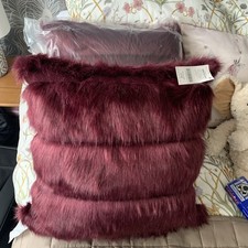 Next Purple faux fur cushions X2 BNWT. 