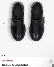 DOLCE & GABBANA Logo-embossed laser-cut leather shoes Kids D&G EU35 £280 Uk3