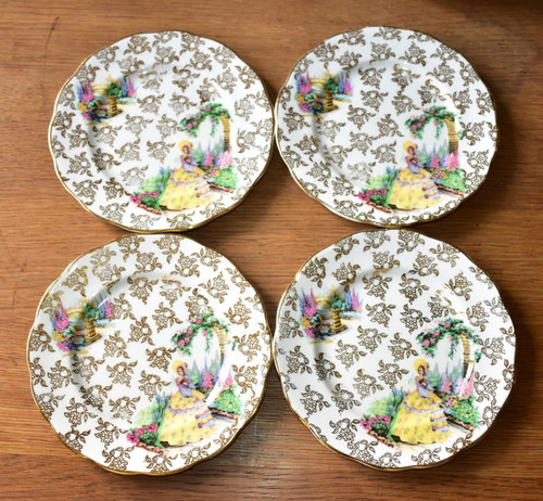 Vintage bone china crinoline - bone,