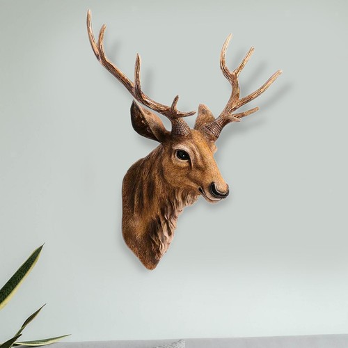 Large faux deer head rustic - large,